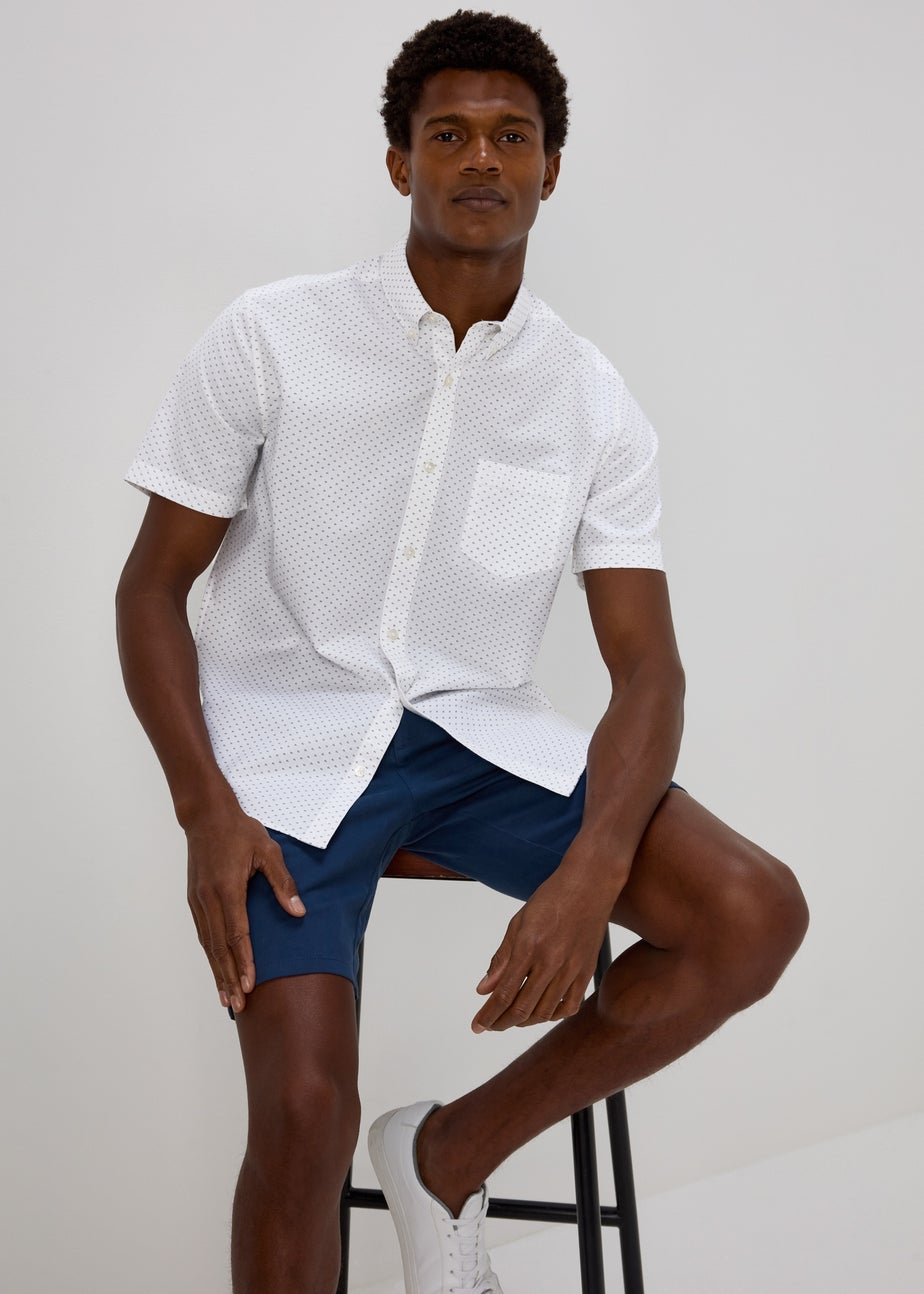 White Print Oxford Shirt