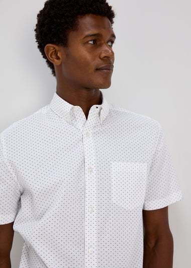 White Print Oxford Shirt
