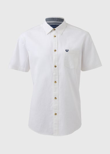 Lincoln White Short Sleeve Linen Shirt