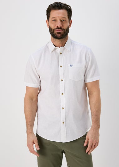Lincoln White Short Sleeve Linen Shirt