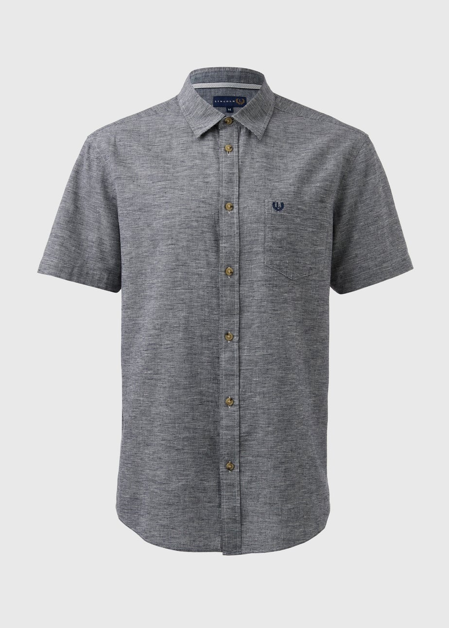 Lincoln Grey Short Sleeve Linen Shirt