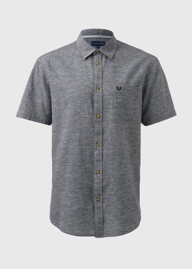 Lincoln Grey Short Sleeve Linen Shirt