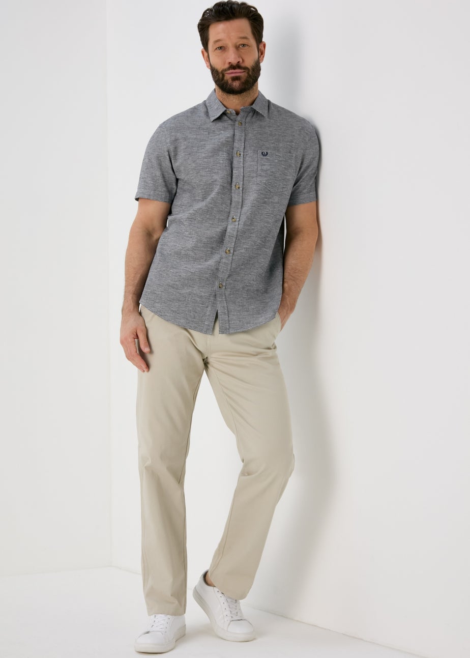 Lincoln Grey Short Sleeve Linen Shirt