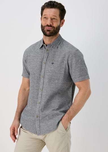 Lincoln Grey Short Sleeve Linen Shirt