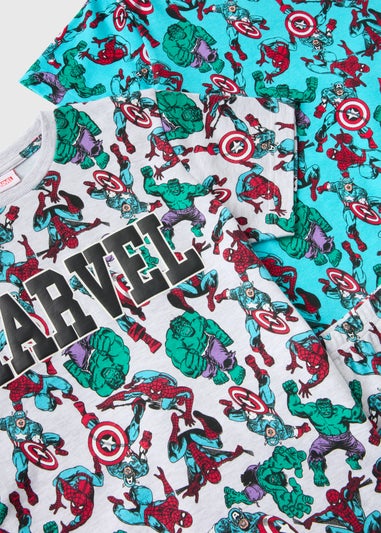 Marvel Kids 2 Pack Blue Avengers Pyjama Sets (3-12yrs)