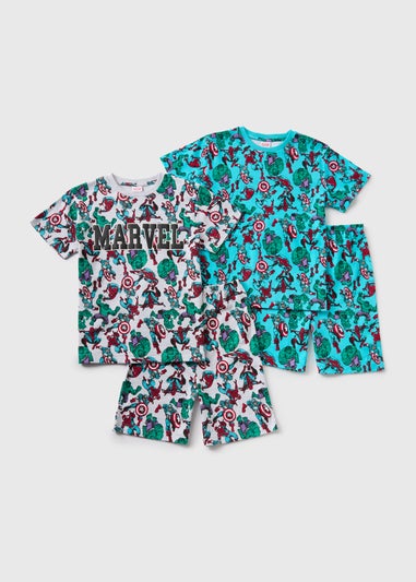 Marvel Kids 2 Pack Blue Avengers Pyjama Sets (3-12yrs)