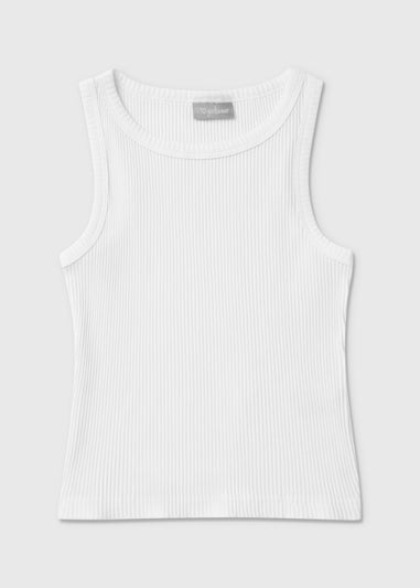 Girls White Ribbed Vest (7-15yrs)