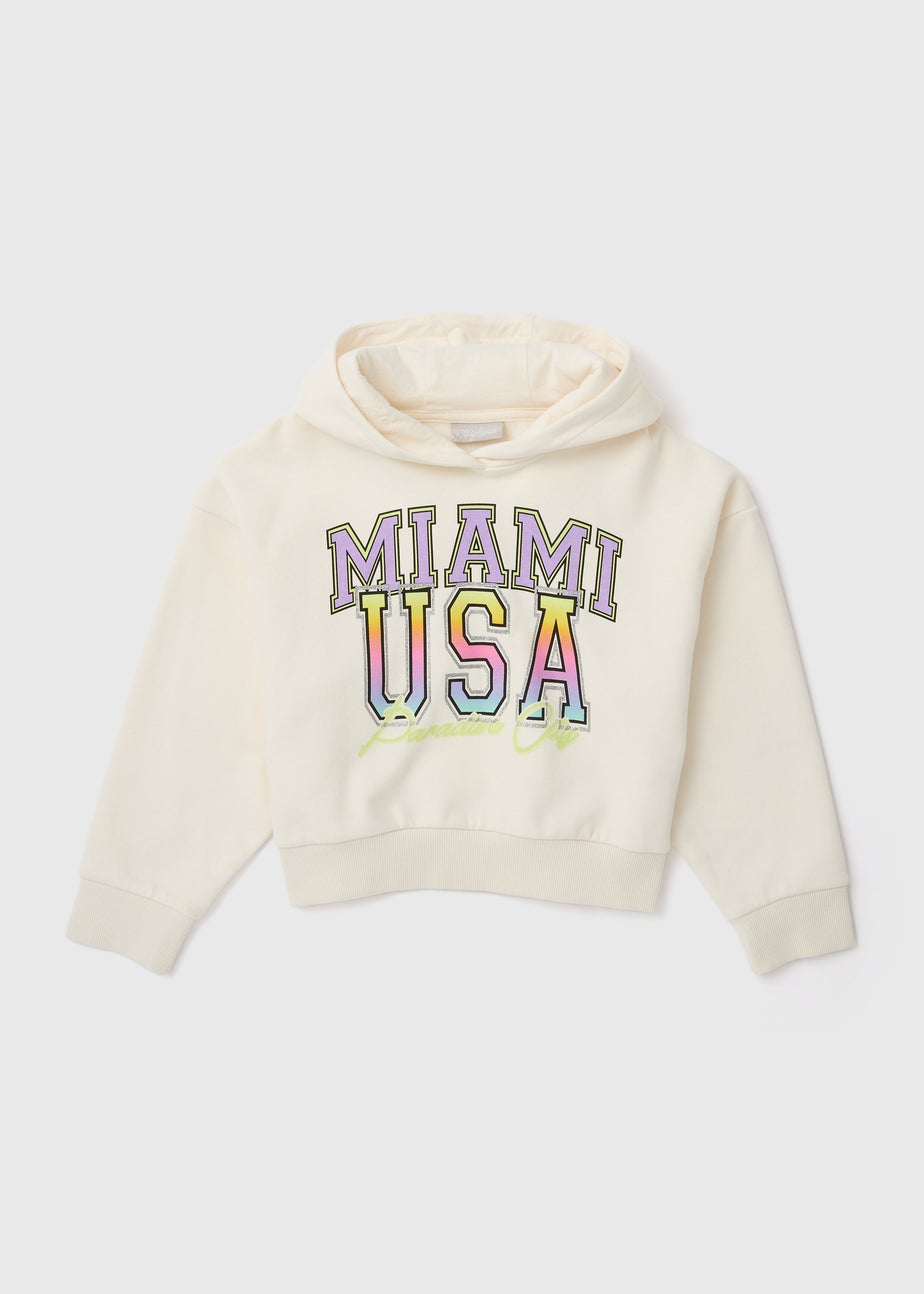 Girls Stone Miami Slogan Hoodie (7-15yrs)