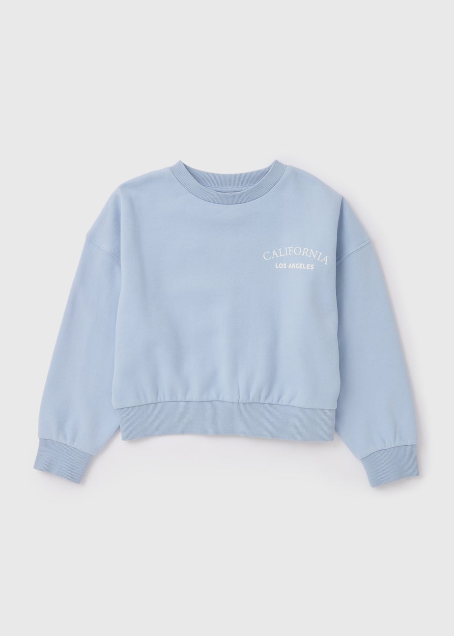 Girls Blue California Slogan Sweatshirt (7-15yrs)