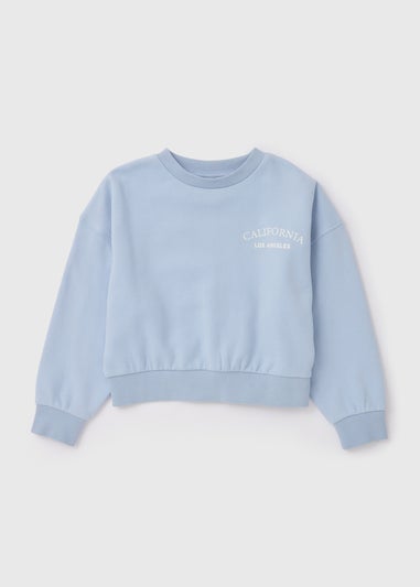 Girls Blue California Slogan Sweatshirt (7-15yrs)