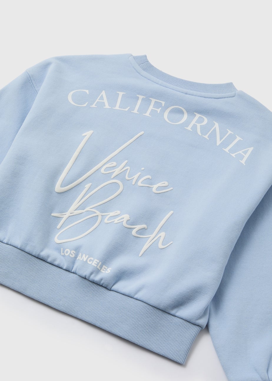 Girls Blue California Slogan Sweatshirt (7-15yrs)