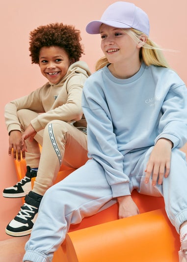 Girls Blue California Slogan Joggers (7-15yrs)