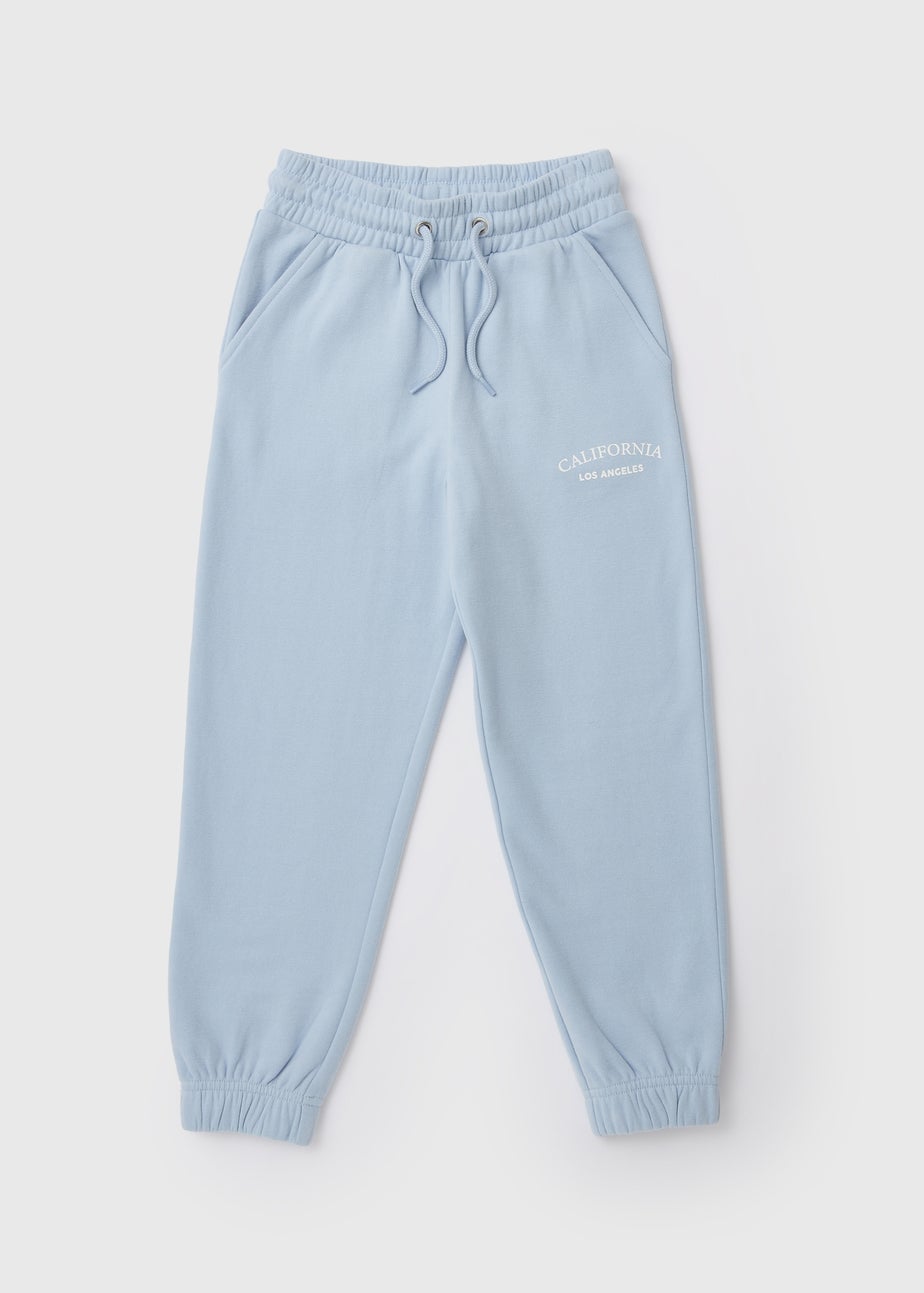 Girls Blue California Slogan Joggers (7-15yrs)