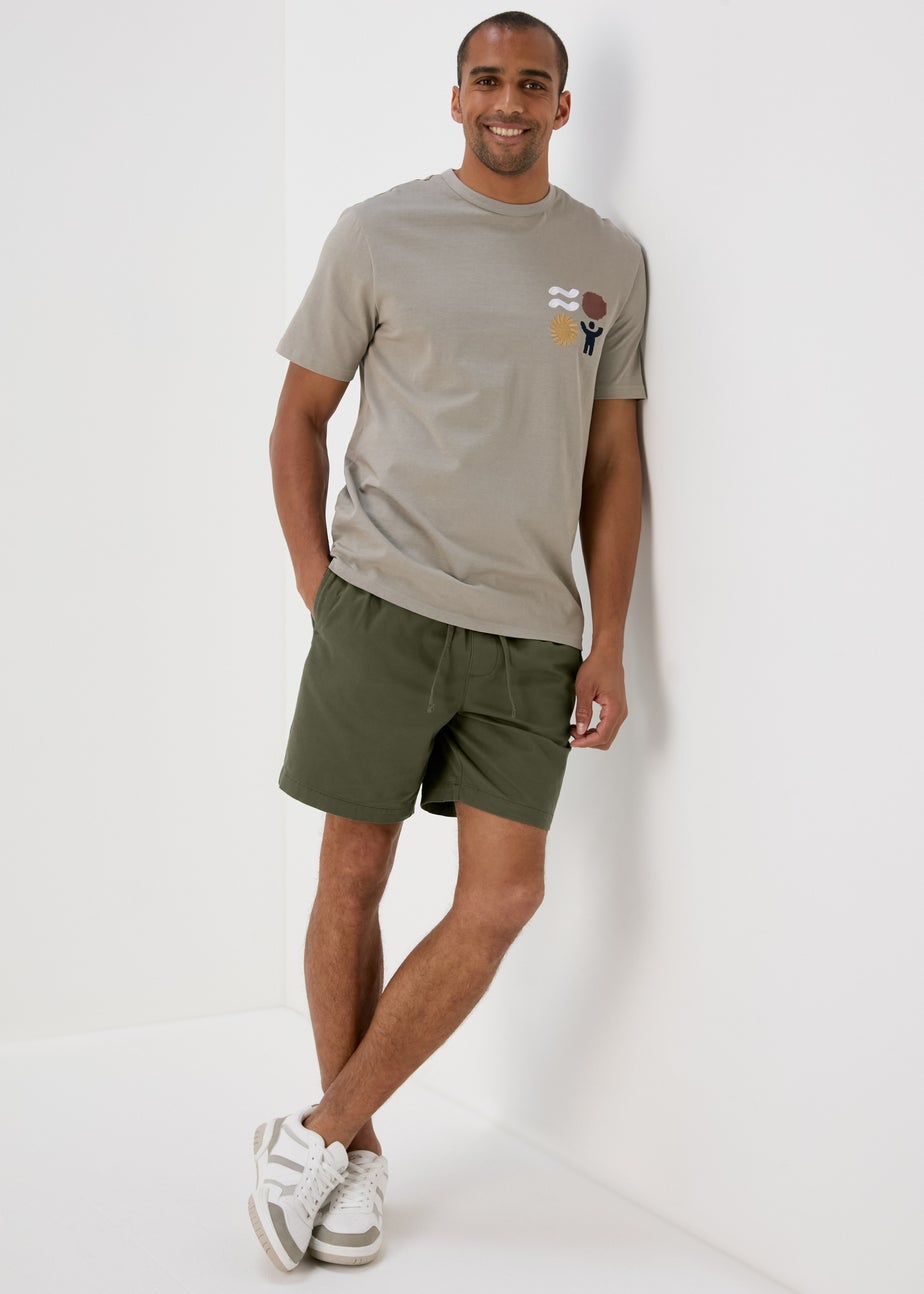 Khaki Drawcord Chino Shorts