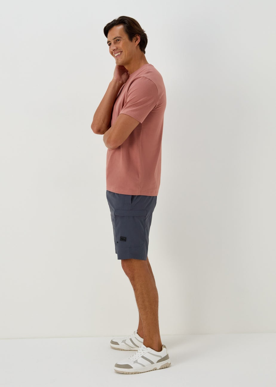 Blue Technical Drawcord Cargo Shorts