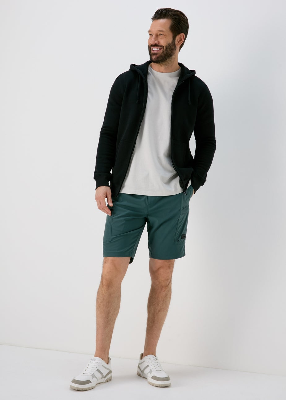 Teal Technical Drawcord Cargo Shorts