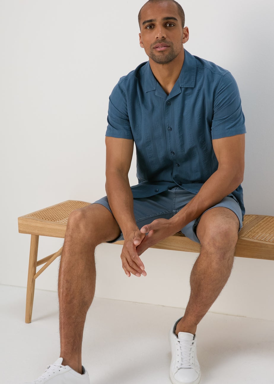 Blue Seersucker Shirt