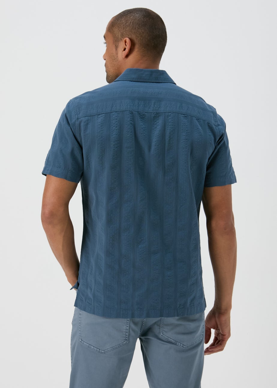 Blue Seersucker Shirt