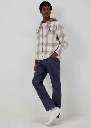 Blue Raw Straight Fit Jeans