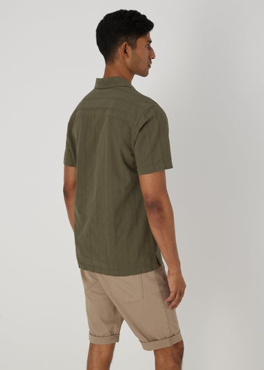 Khaki Seersucker Shirt