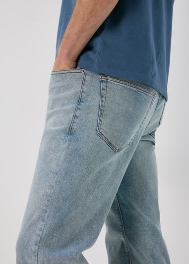 Blue Light Wash Straight Fit Jeans