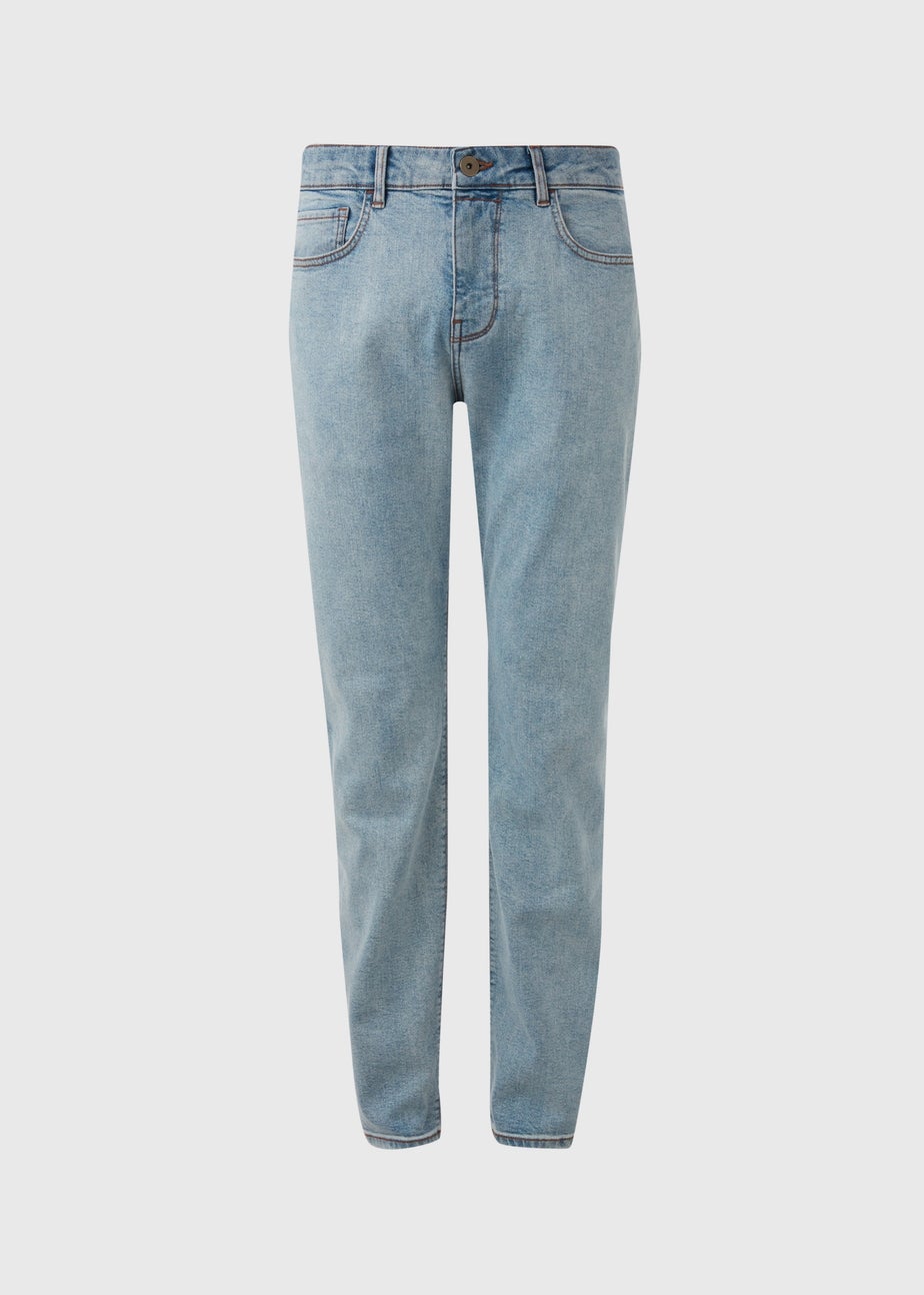 Blue Light Wash Straight Fit Jeans
