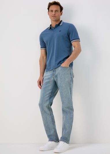 Blue Light Wash Straight Fit Jeans