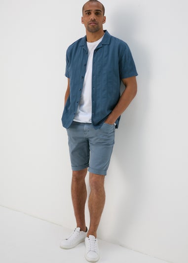 Blue Garment Dyed Shorts