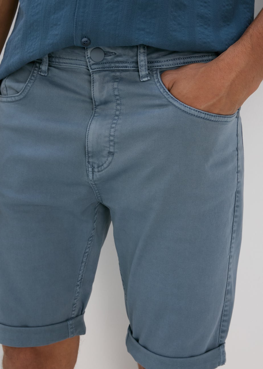 Blue Garment Dyed Shorts