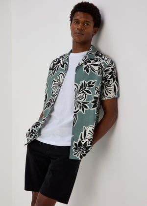 Khaki Oversized Leaf Shirt