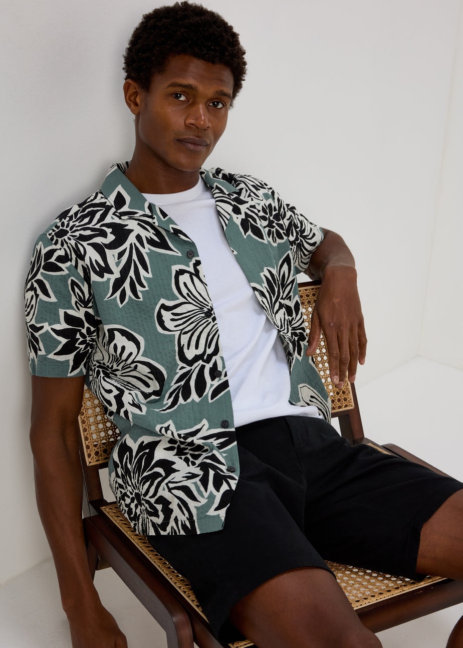 Khaki Oversized Leaf Shirt