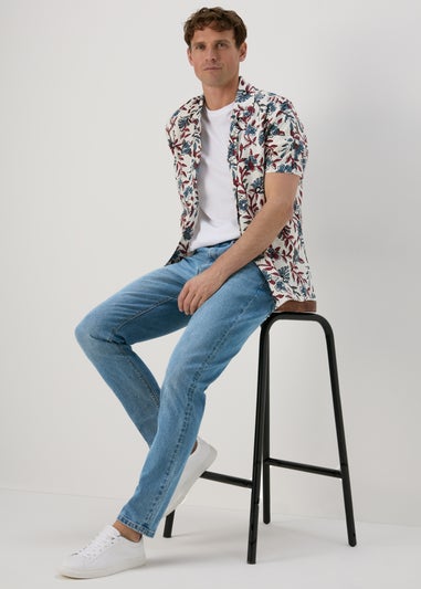 Mid Blue Tapered Jeans