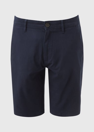 Navy Straight Fit Chino Shorts