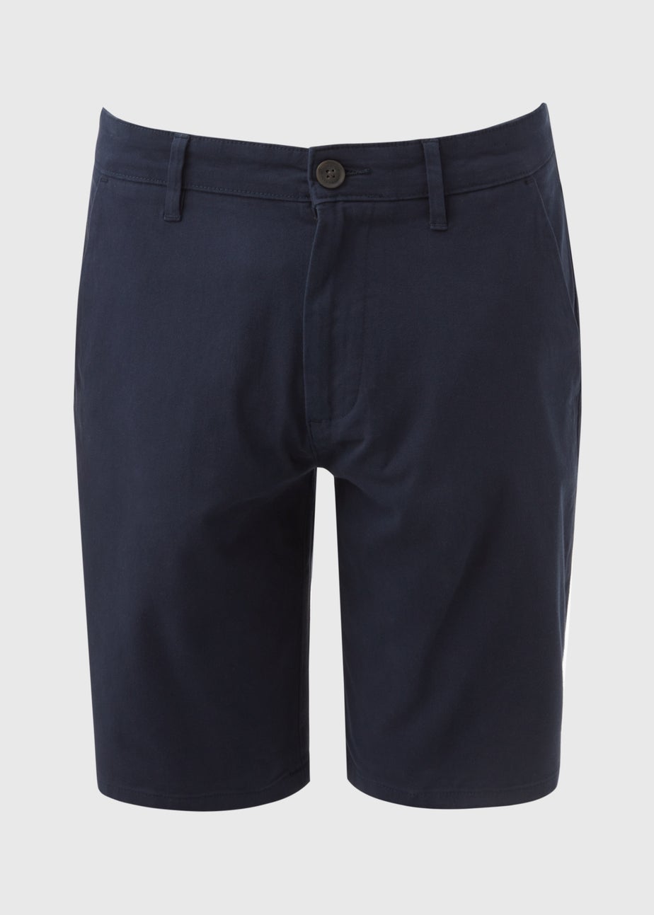 Navy Straight Fit Chino Shorts