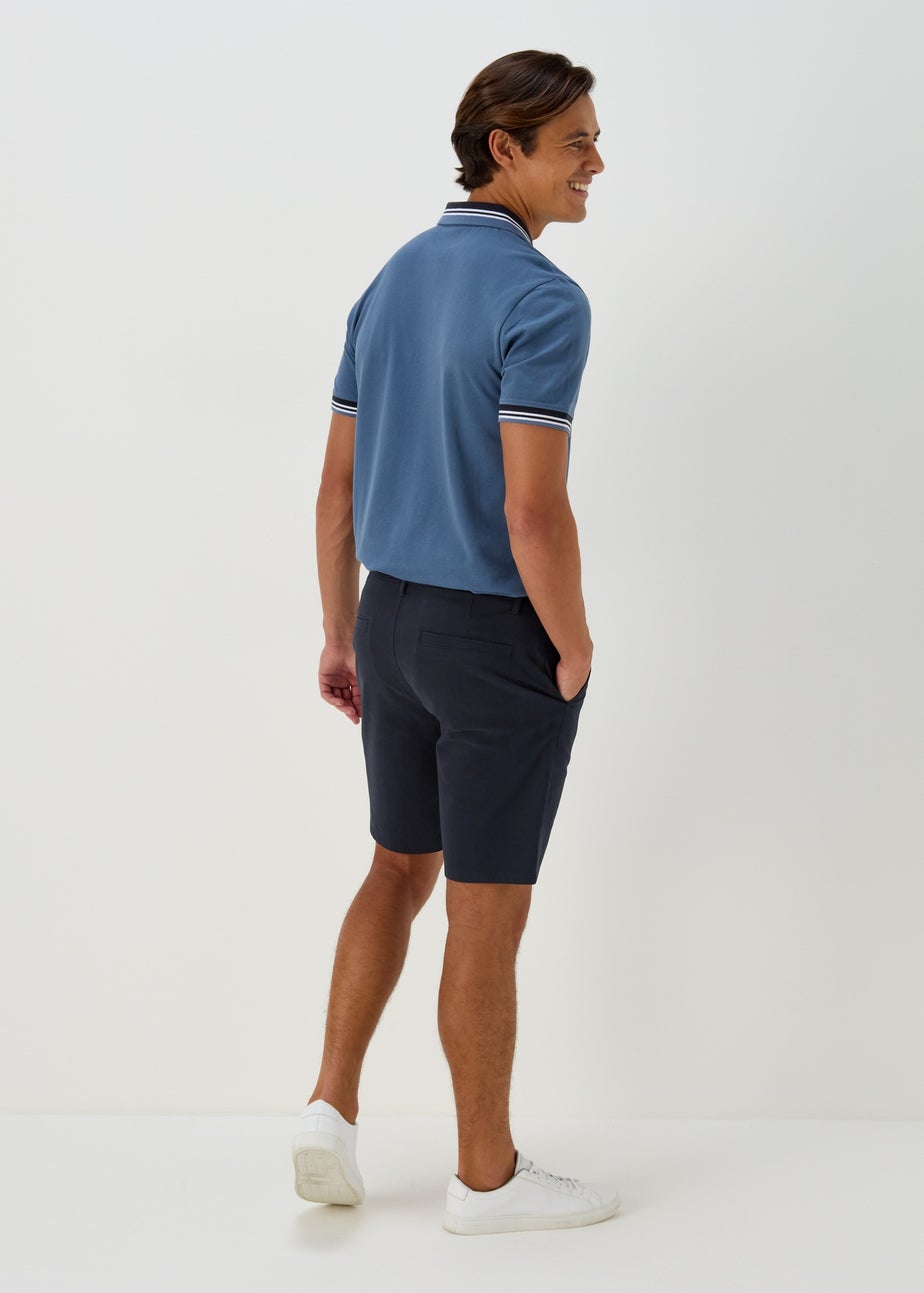 Navy Straight Fit Chino Shorts