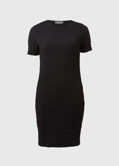Black Hyper Textured Mini Dress
