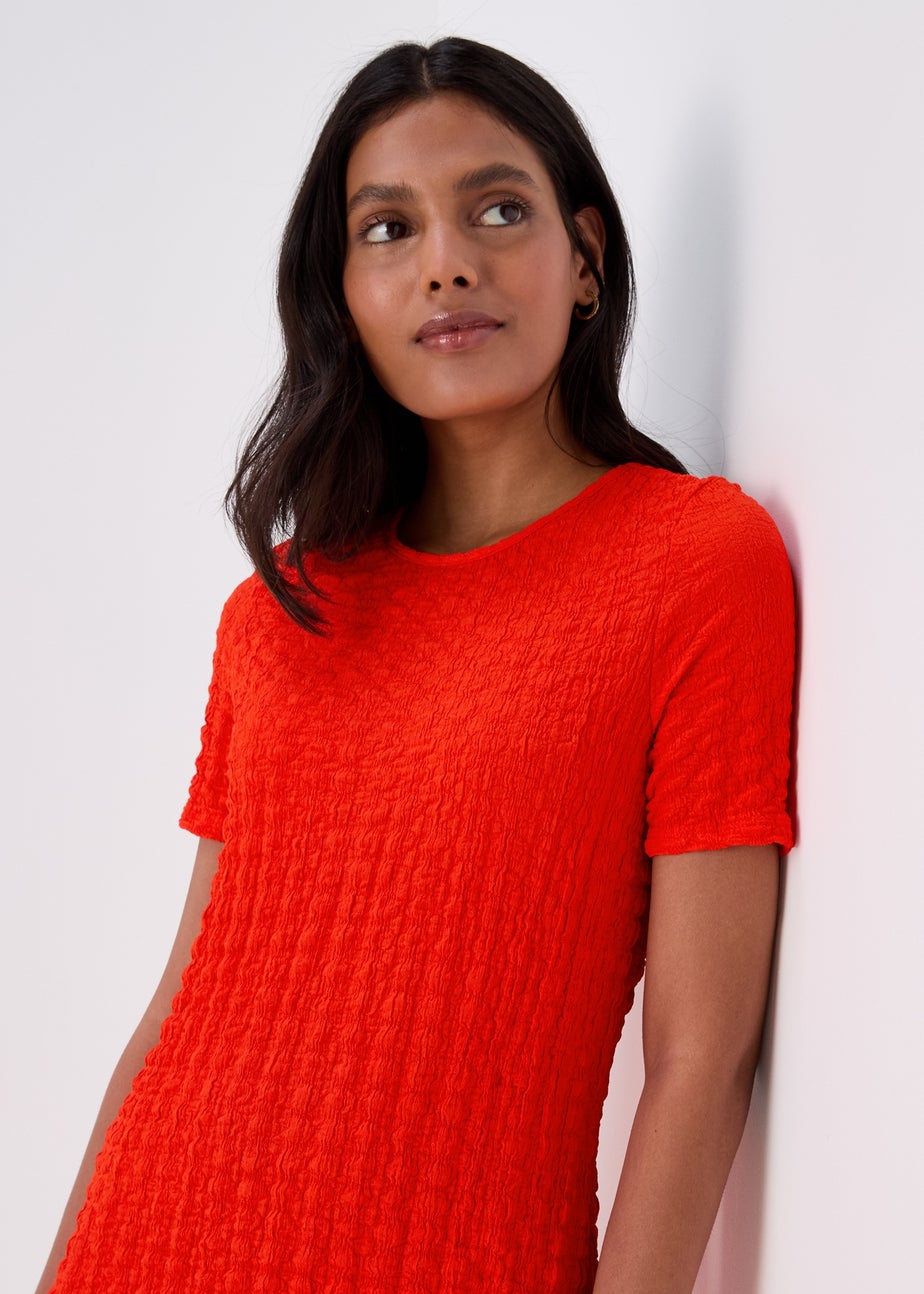 Red Hyper Texture Mini Dress