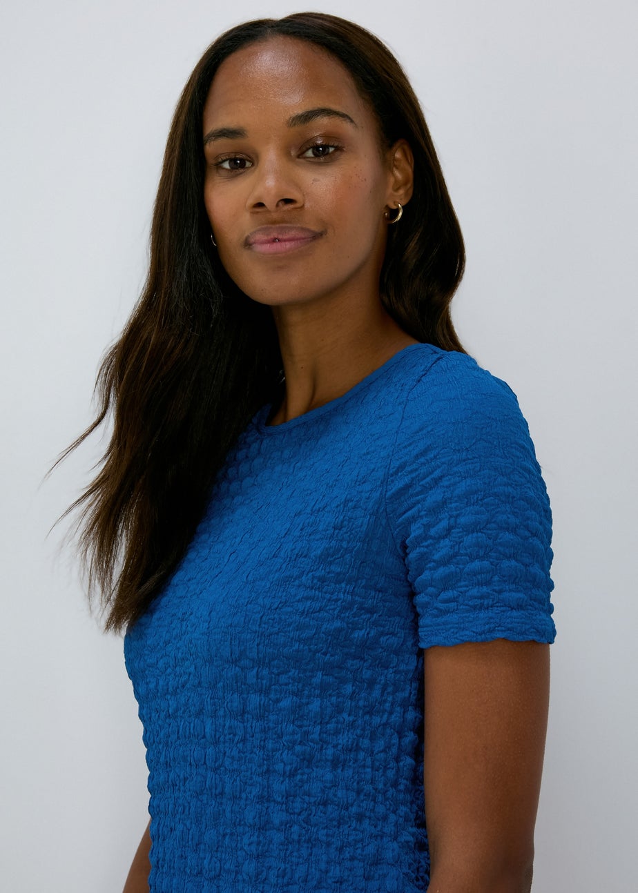 Blue Hyper Texture Mini Dress