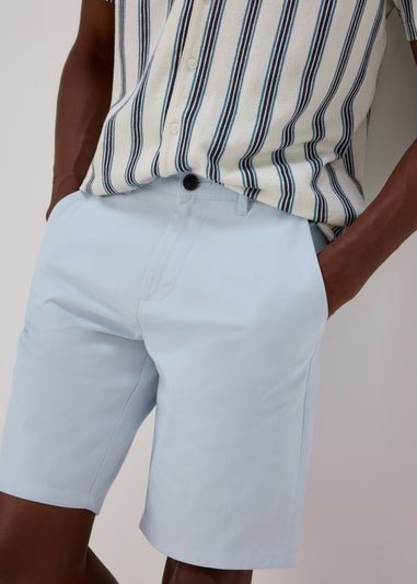 Blue Straight Fit Chino Shorts