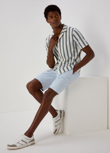 Blue Straight Fit Chino Shorts