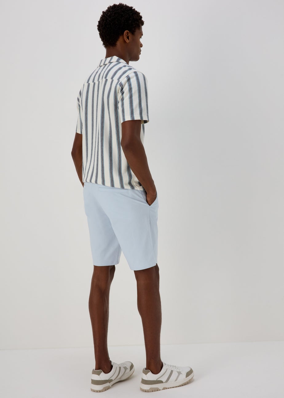 Blue Straight Fit Chino Shorts