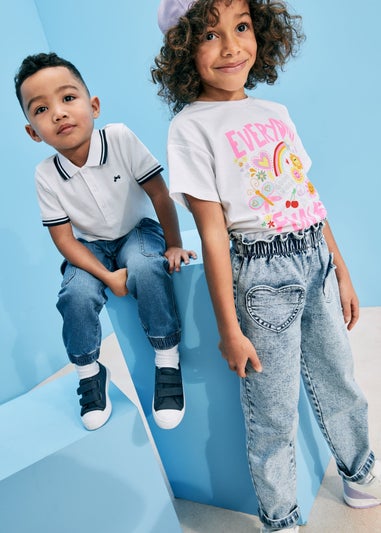 Girls Blue Heart Pocket Jeans (1-7yrs)