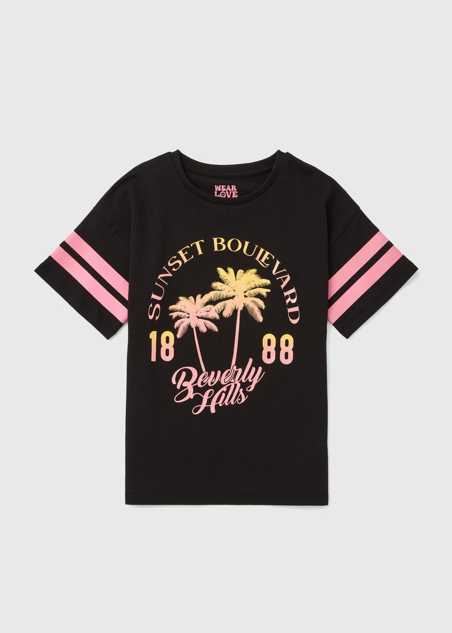 Girls Black Beverly Hills T-Shirt (7-13yrs)