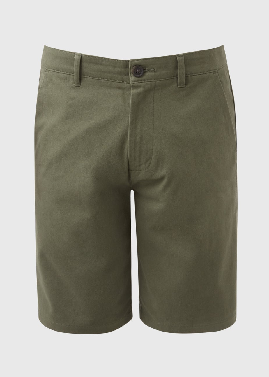 Khaki Straight Fit Chino Shorts