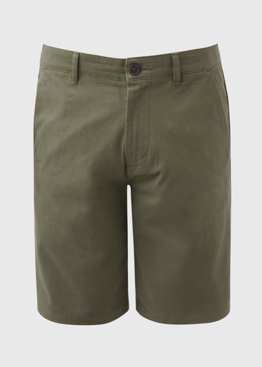 Khaki Straight Fit Chino Shorts