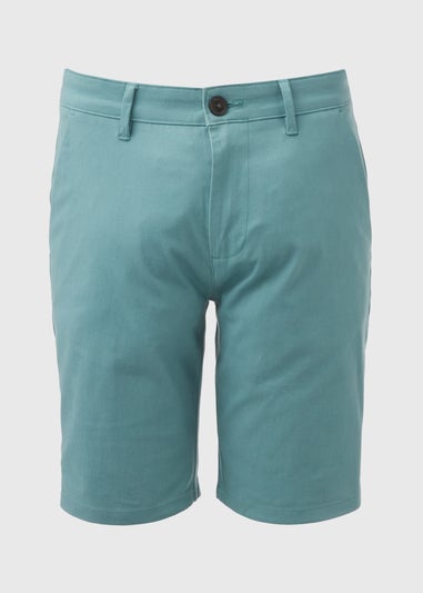 Teal Straight Fit Chino Shorts
