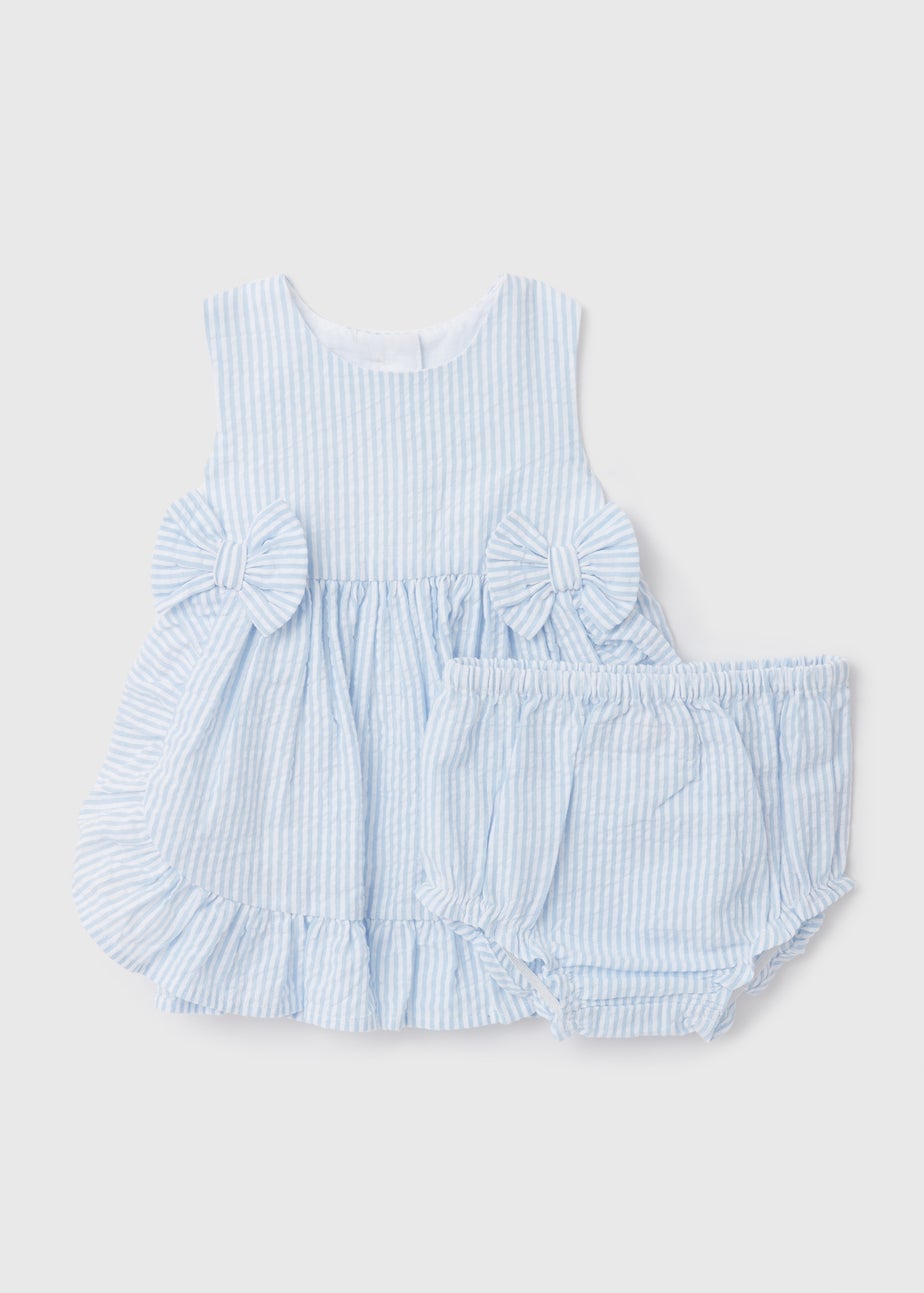 Girls Blue Stripe Top & Knickers Set (Newborn-23mths)