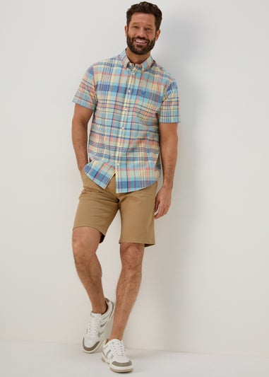 Lincoln Peach Madras Check Shirt