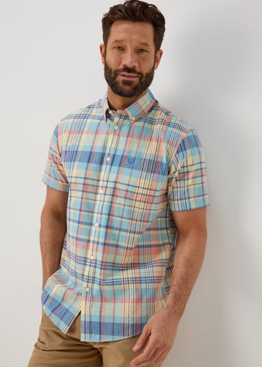 Lincoln Peach Madras Check Shirt