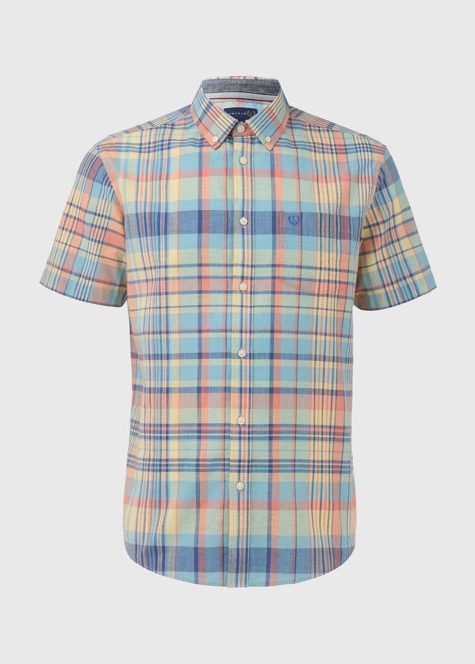 Lincoln Peach Madras Check Shirt